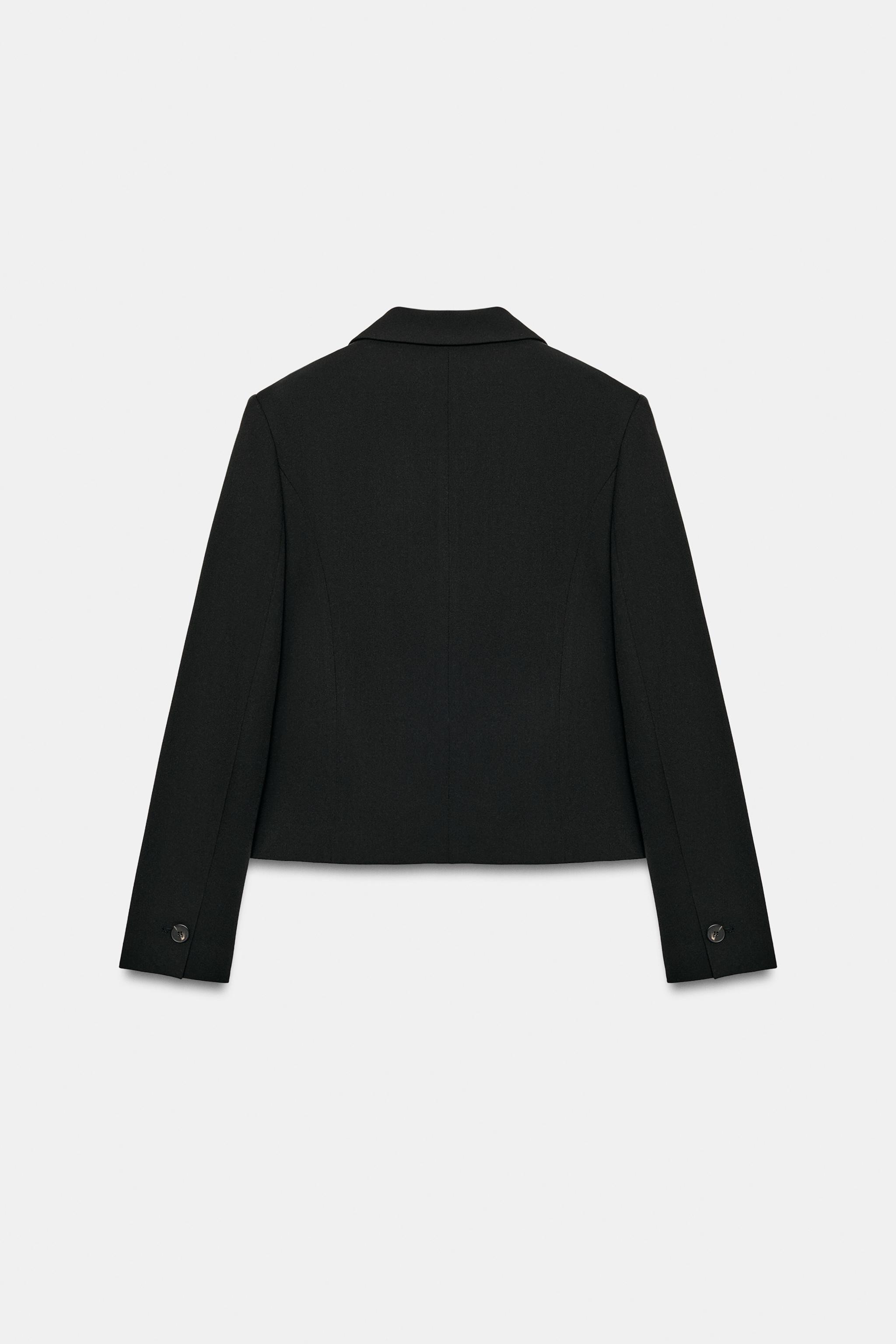 Женские пиджаки Zara CROPPED SEAMED BLAZER — фото 7
