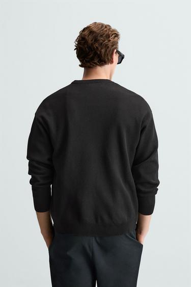 Zara BASIC SOFT SWEATER - Black