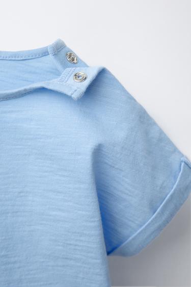 T-SHIRT UNI - Bleu de Zara - Image 2
