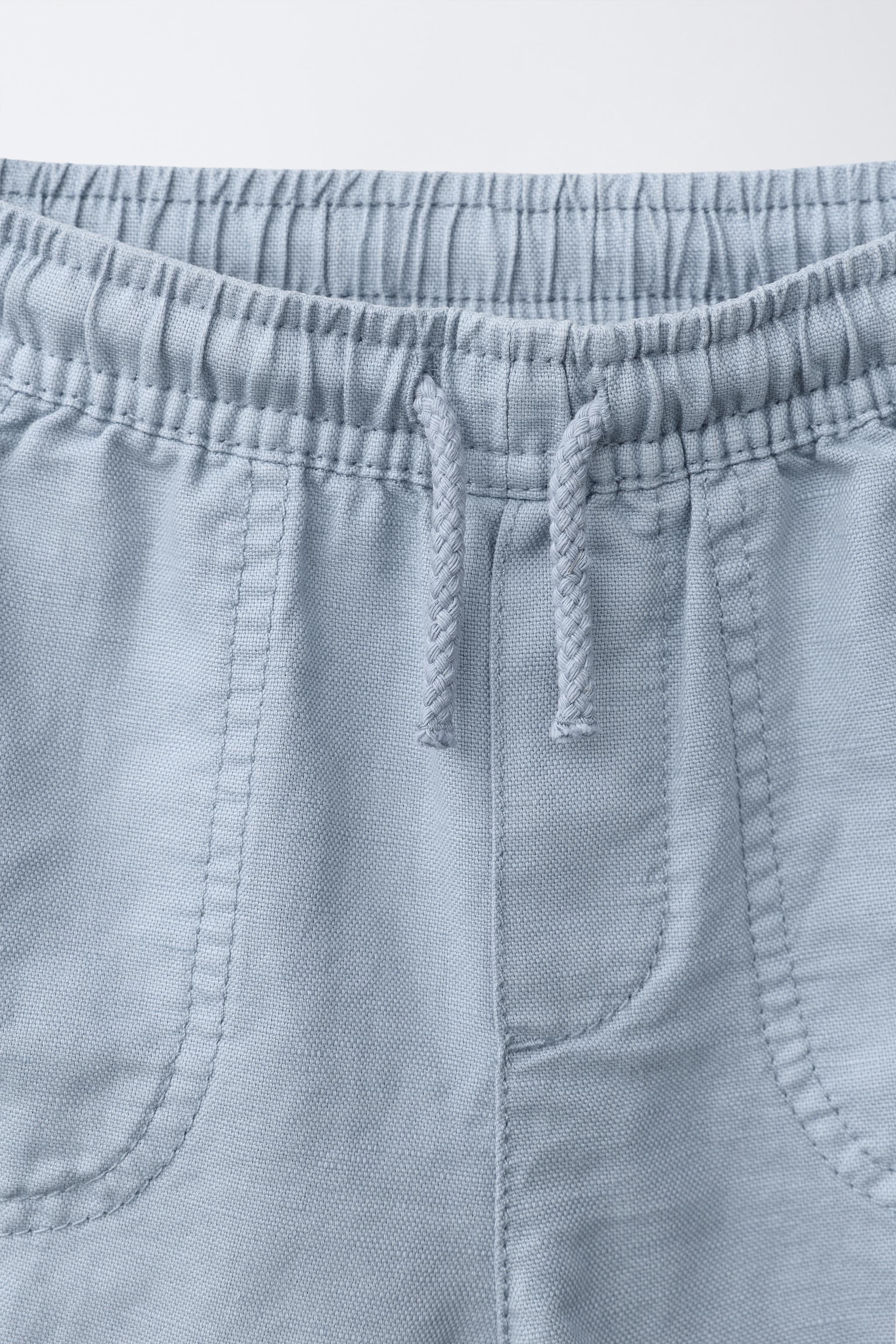 COTTON AND LINEN SHORTS