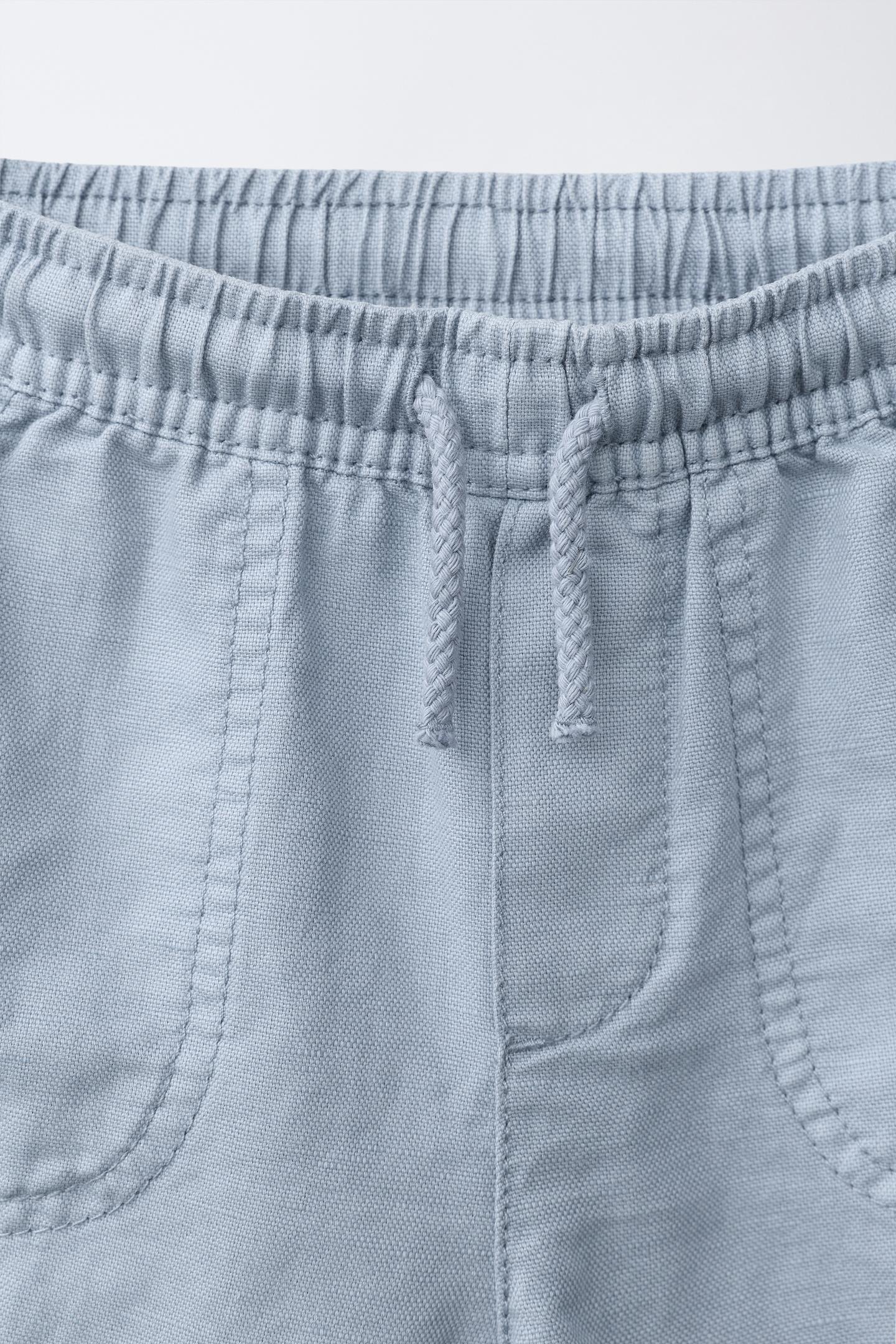 Детские шорты Zara Cotton and Linen, цвет: Синий — фото 3
