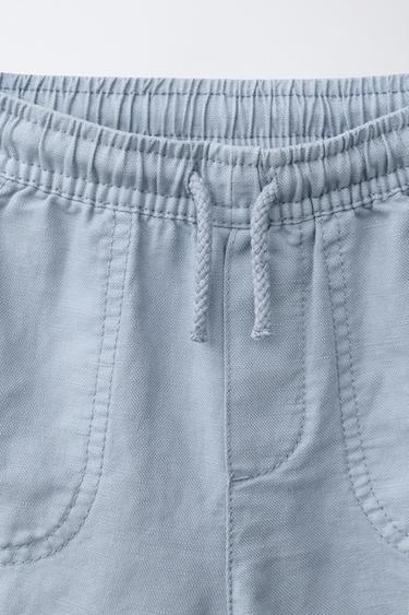 BERMUDA AVEC COTON ET LIN - Bleu de Zara - Image 2