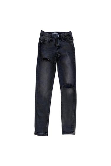 BLACK DISTRESSED SKINNY JEANS