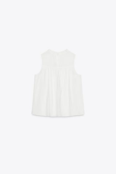 EMBROIDERED LADDER STITCH TOP - White by Zara - Image 5