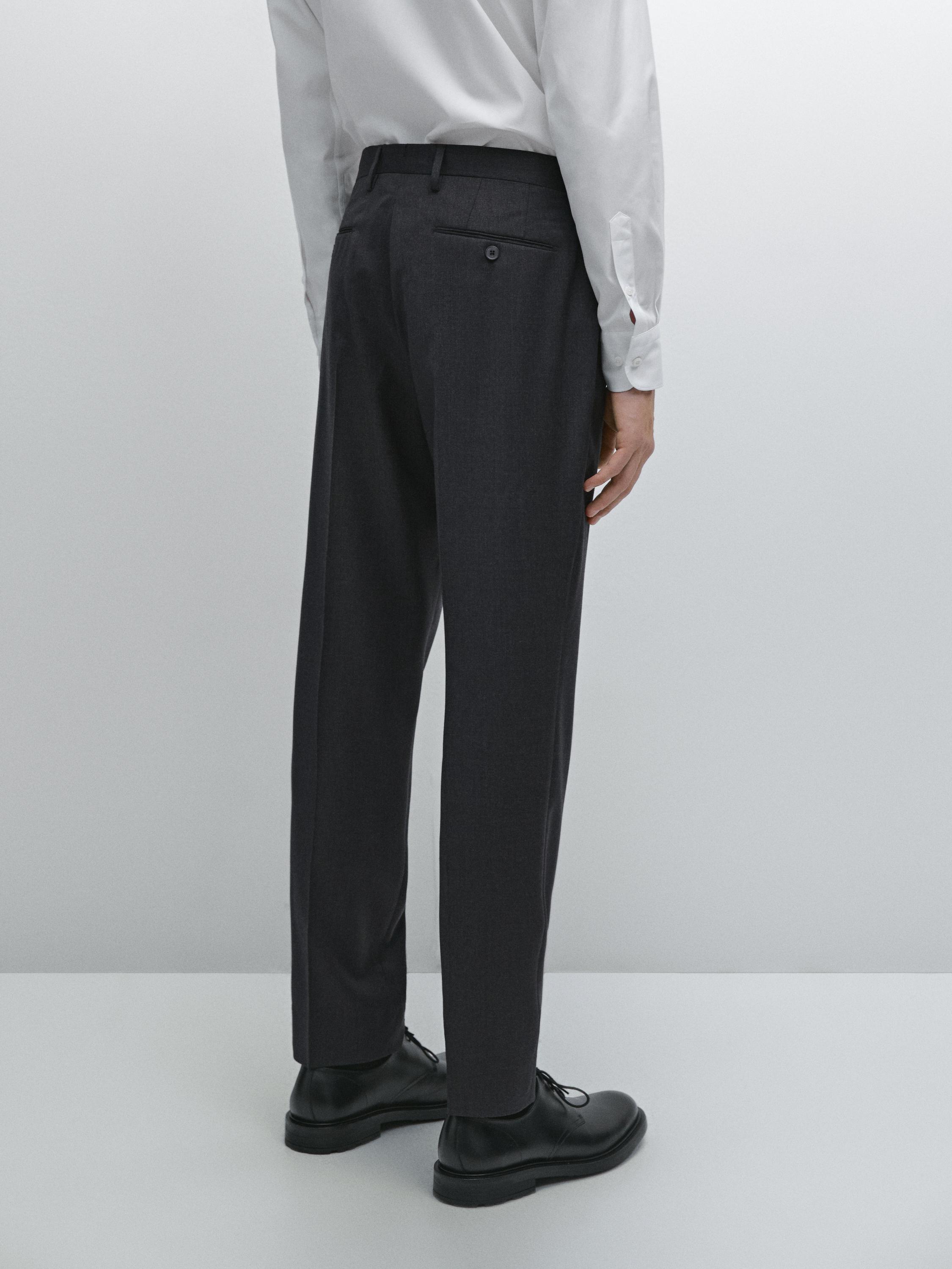 Cotton blend suit trousers