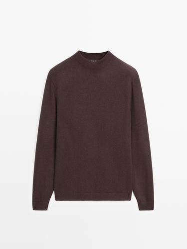 Zara Wool blend crew neck knit sweater - Burgundy