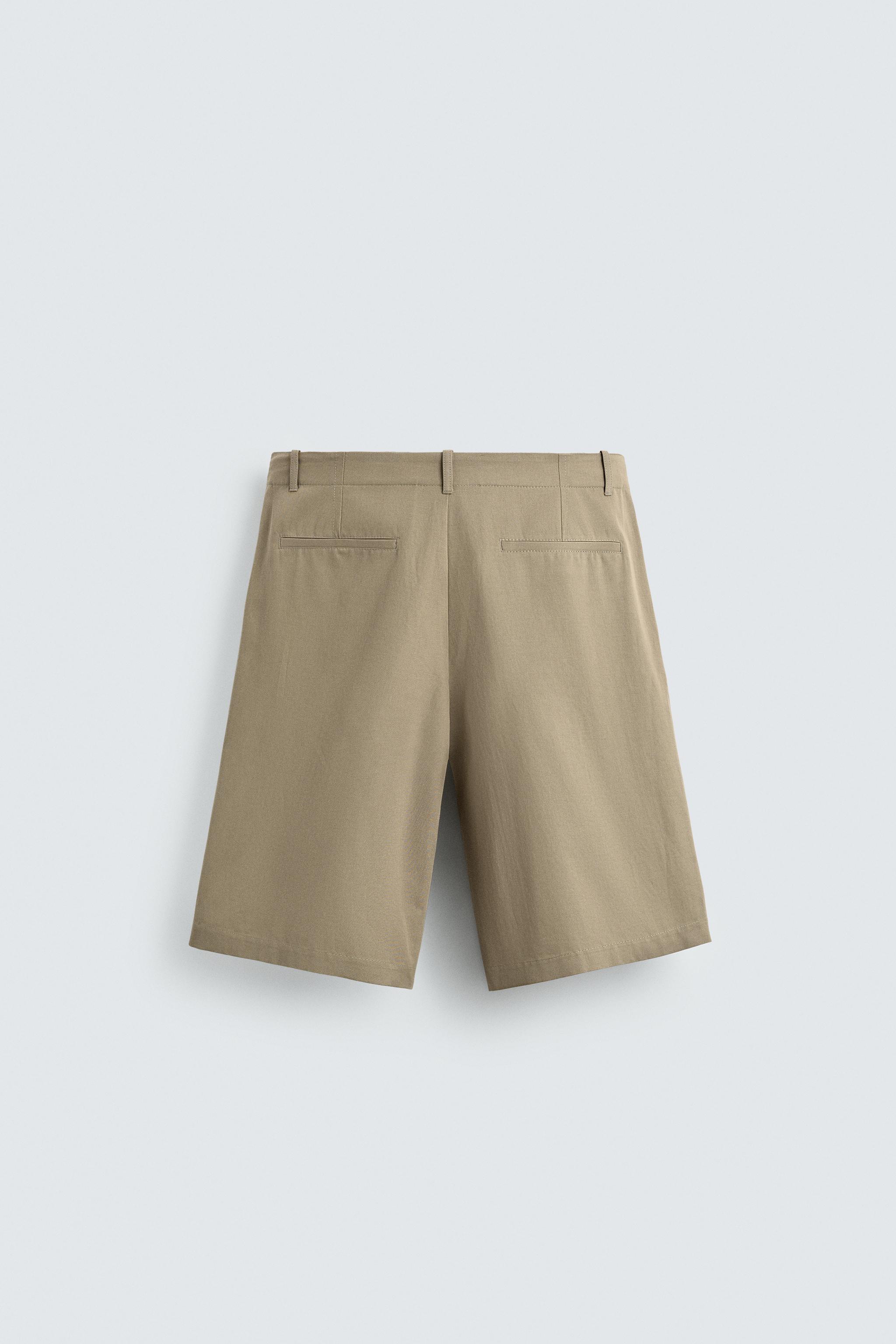 RELAXED FIT COTTON-LINEN SHORTS