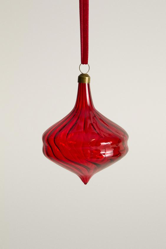 WEIHNACHTSBAUMSCHMUCK KREISEL GLAS - Rot von Zara - Bild 0