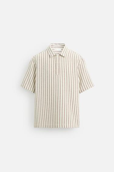 TEXTURED POLO SHIRT - Brown by Zara