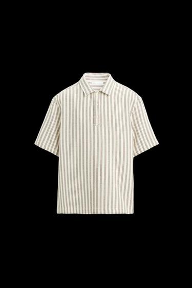 POLOHEMD MIT STRUKTURMUSTER - Braun von Zara - Bild 0