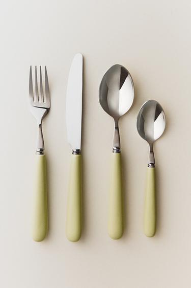 4-PIECE CUTLERY SET WITH CERAMIC HANDLE - GREEN by Zara - Image 4