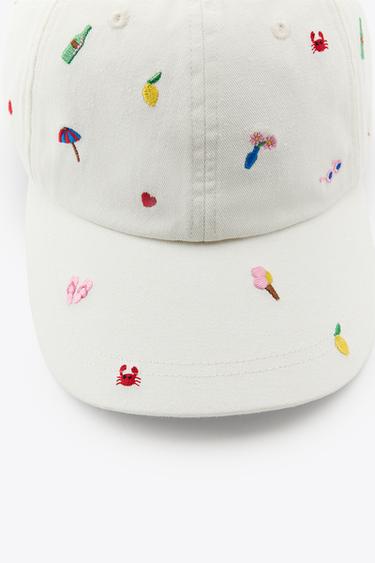 CASQUETTE SERGÉ BRODERIES - Écru de Zara - Image 1