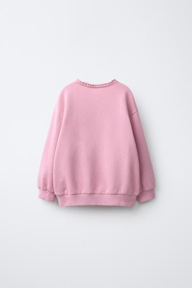 WASHED LACE SWEATSHIRT — Faded pink 2