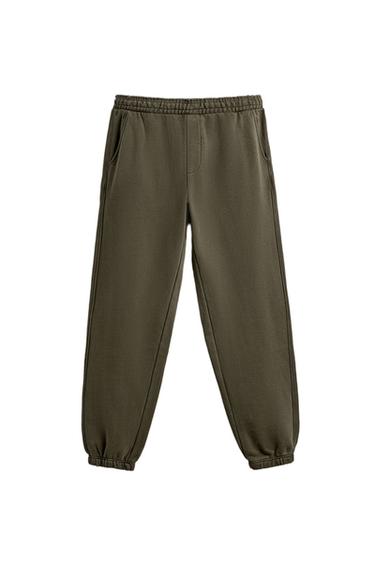RELAXED FIT FADED EFFECT TROUSERS - Khaki by Zara