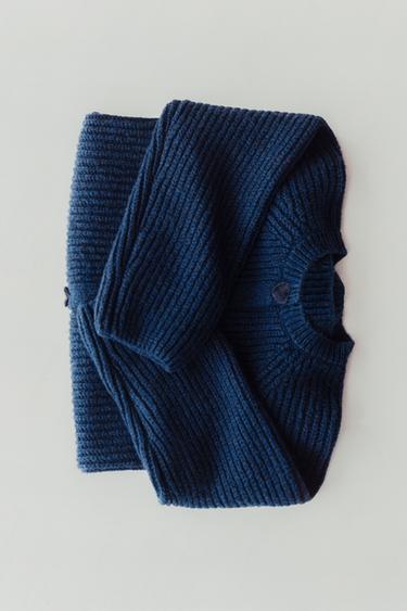 GILET EN MAILLE CŒURS - Bleu roi de Zara