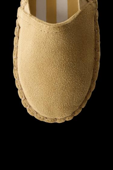 Zara LEATHER ESPADRILLES - taupe brown