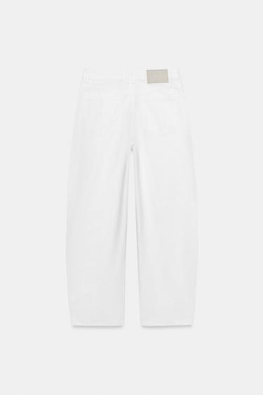 Z1975 BARREL WIDE-LEG MID-WAIST JEANS - White by Zara - Image 6