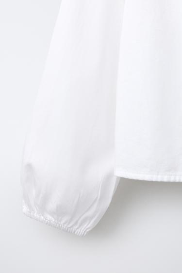 EMBROIDERED COLLAR SHIRT - White by Zara - Image 3