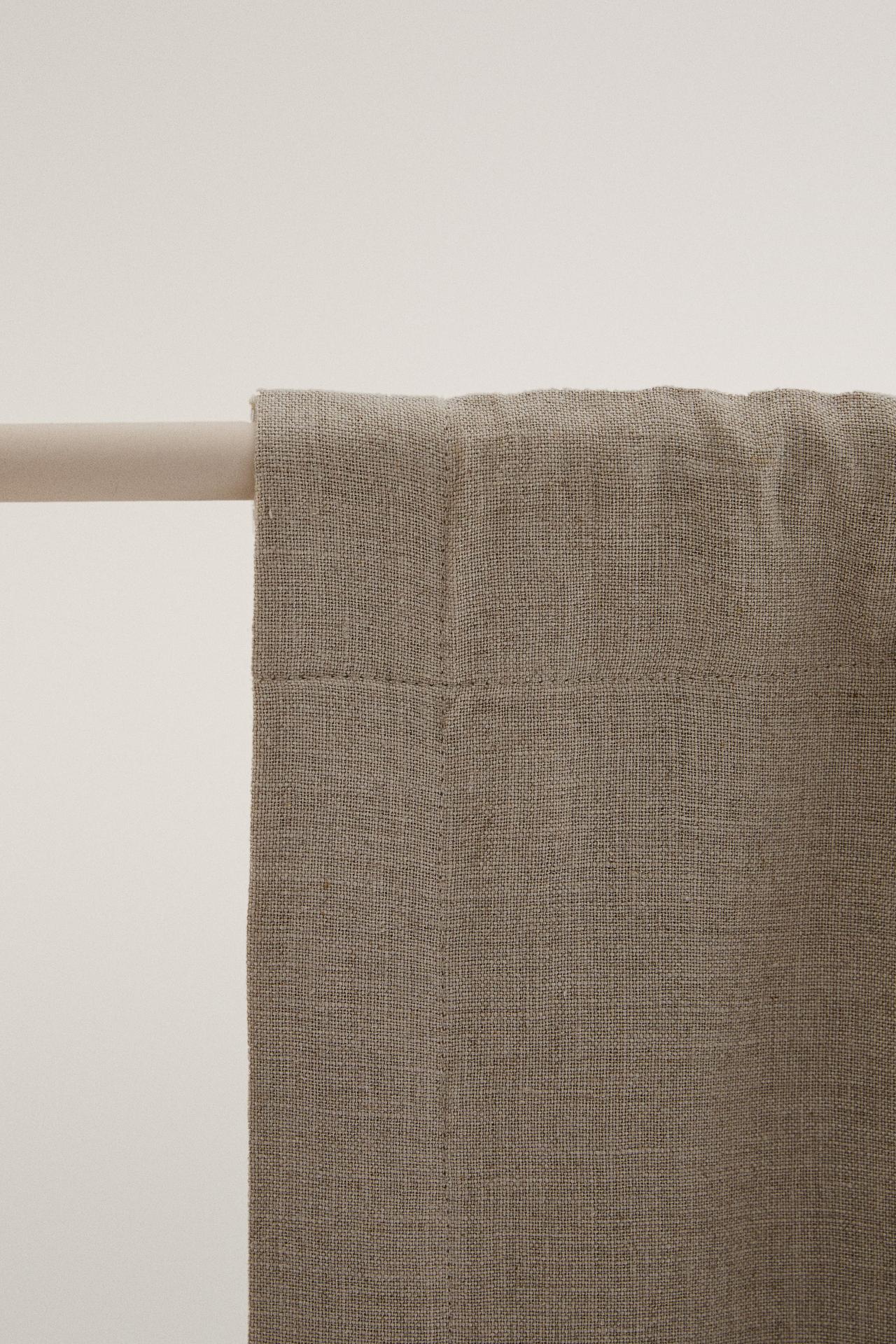 HIGH FILTRATION LINEN CURTAIN — Light beige