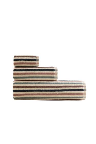 DUSTY TONE STRIPED BATH TOWEL - Multicoloured Zara