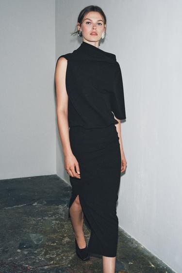 فستان غير متناسق ZW COLLECTION - أسود الخاص بـ Zara - صورة 0