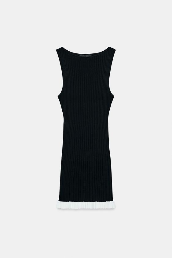 zara ruched ribbed dress SHORT DRESS WITH RUCHING