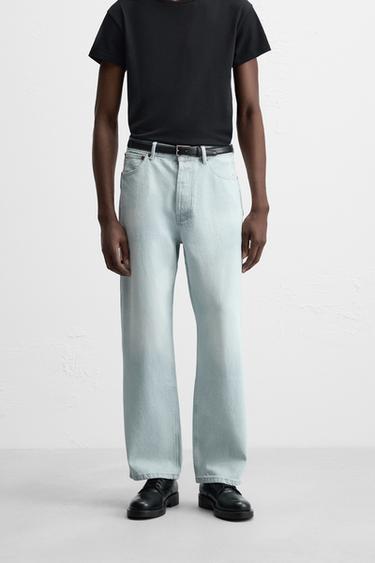 JEANS MED STRAIGHT LEG - RELAXED FIT - lys blå fra Zara