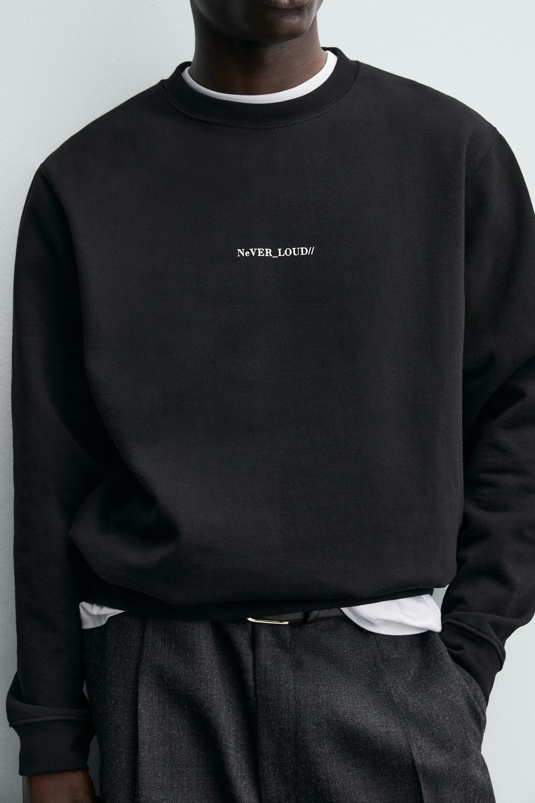 REGULAR FIT PRINTED TEXT SWEATSHIRT