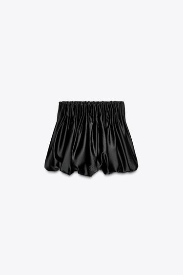 Zara ZW COLLECTION PADDED STRAPLESS TOP - Black - Image 0