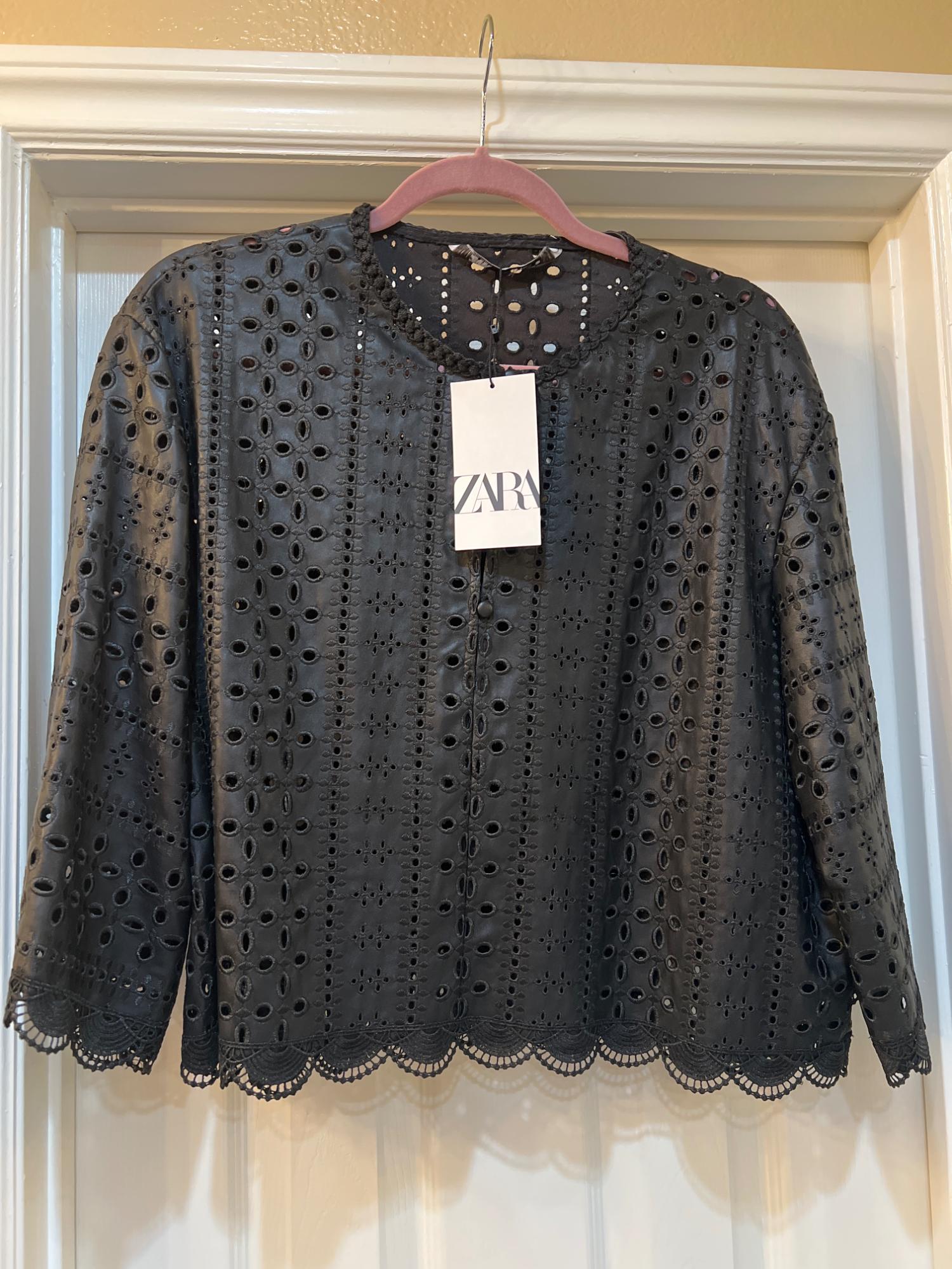 OPENWORK EMBROIDERED TOP