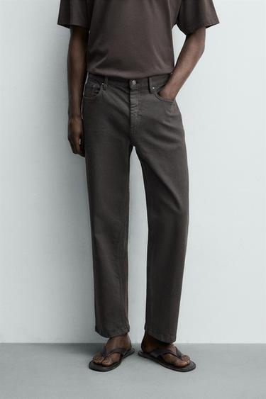 STRAIGHT-LEG TROUSERS - Brown by Zara - Image 1