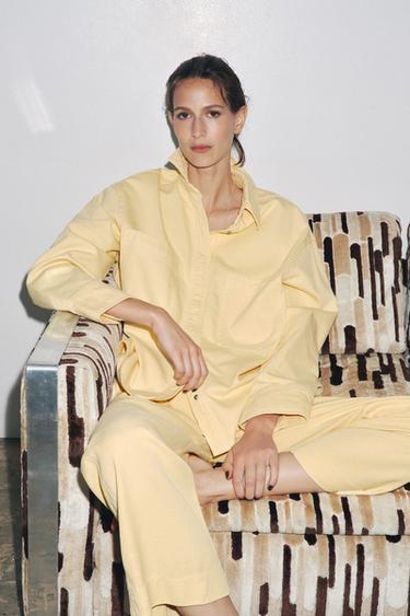 ZW COLLECTION POCKET OVERSHIRT - Light yellow by Zara