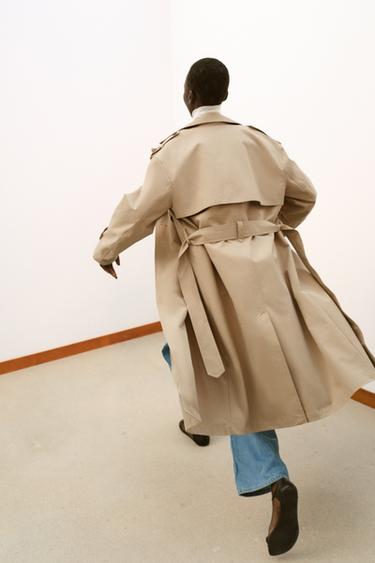 TRENCH LONG À CEINTURE - Marron clair de Zara - Image 6