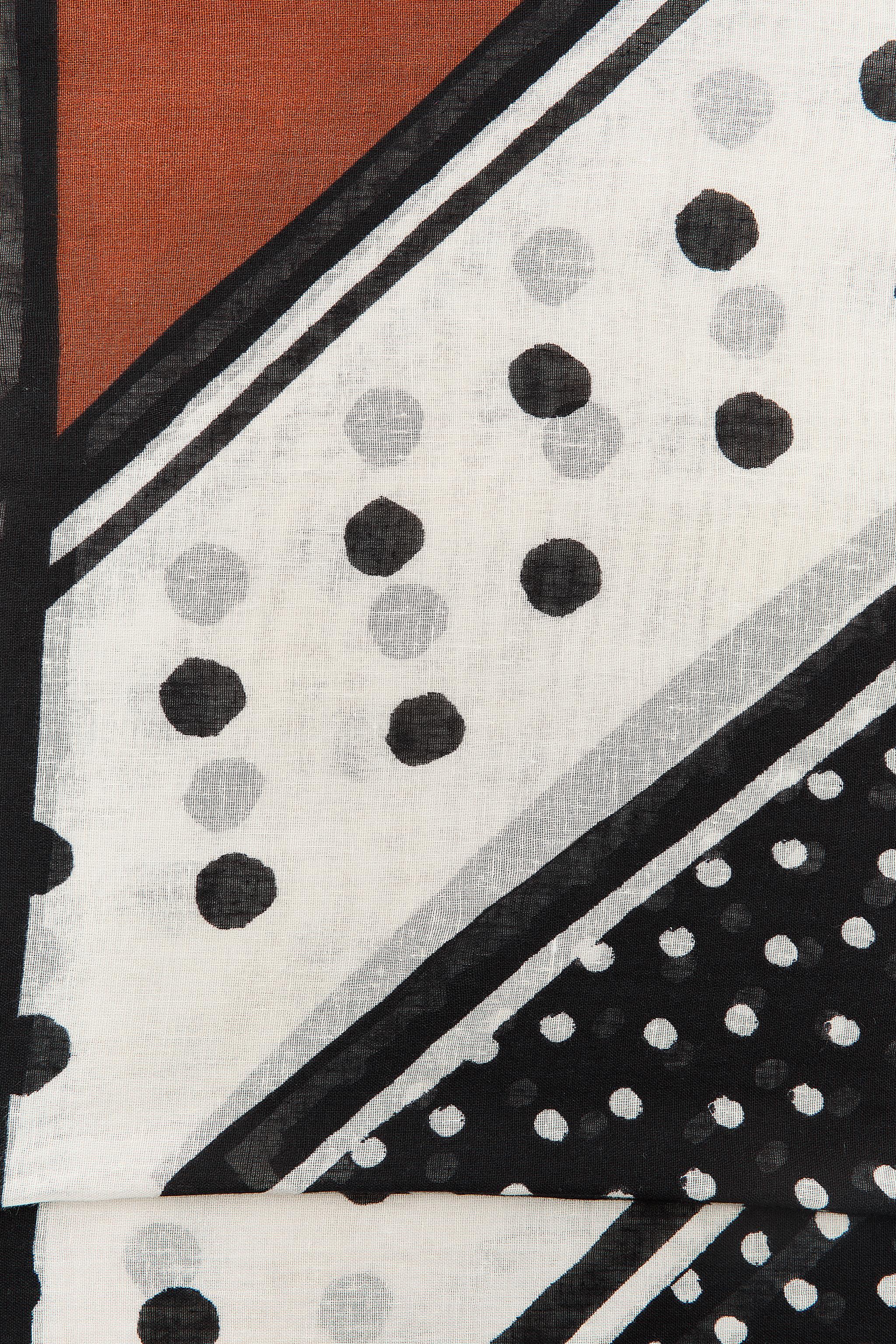 プリント柄コットンストール - ブラウン | ZARA Japan / 日本