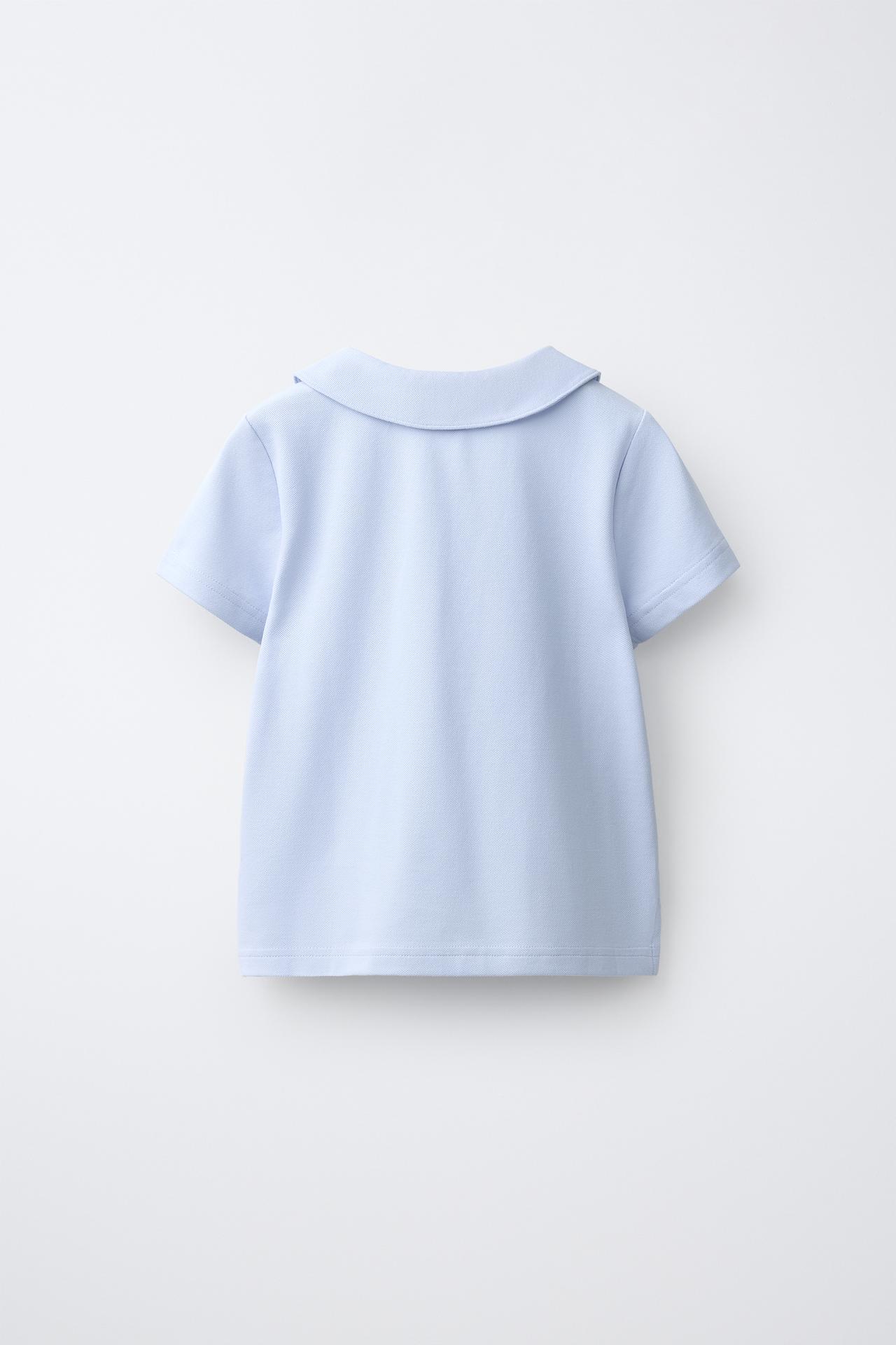 PIQUÉ PETER PAN COLLAR POLO — Blue