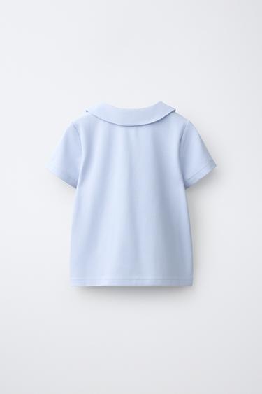 PIQUÉ PETER PAN COLLAR POLO — Blue 2