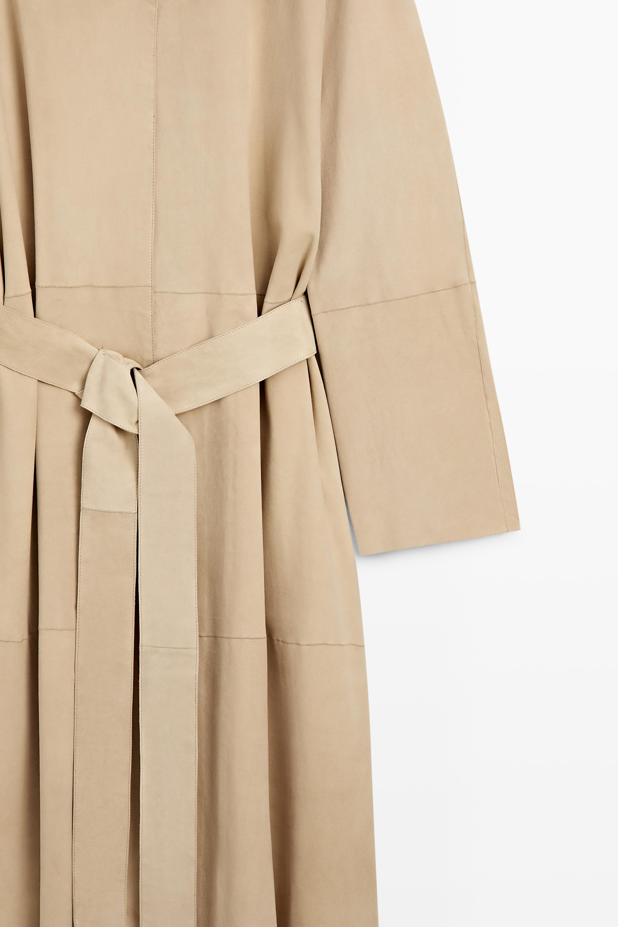 Manteau long en daim