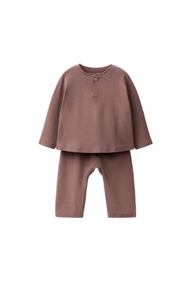 T-SHIRT AND JOGGER TROUSERS SET - Brown by Zara