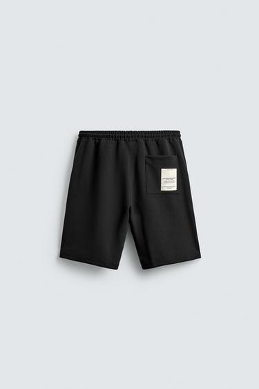BERMUDA INTERLOCK ÉTIQUETTE - Noir de Zara - Image 1