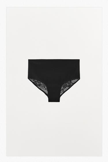 CULOTTE COMBINÉE BODY SHAPE DENTELLE - Noir de Zara