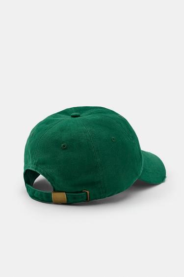 CASQUETTE SERGÉ TEXTE BRODÉ - Vert de Zara - Image 5