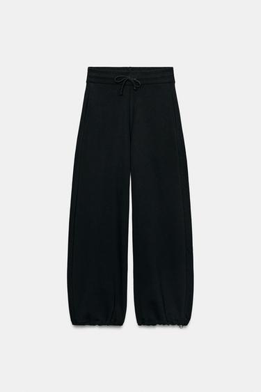 PANTALÓN FELPA - Negro de Zara - Imagen 0