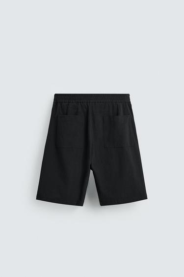 RELAXED FIT COTTON BERMUDA SHORTS - Black by Zara - Image 6