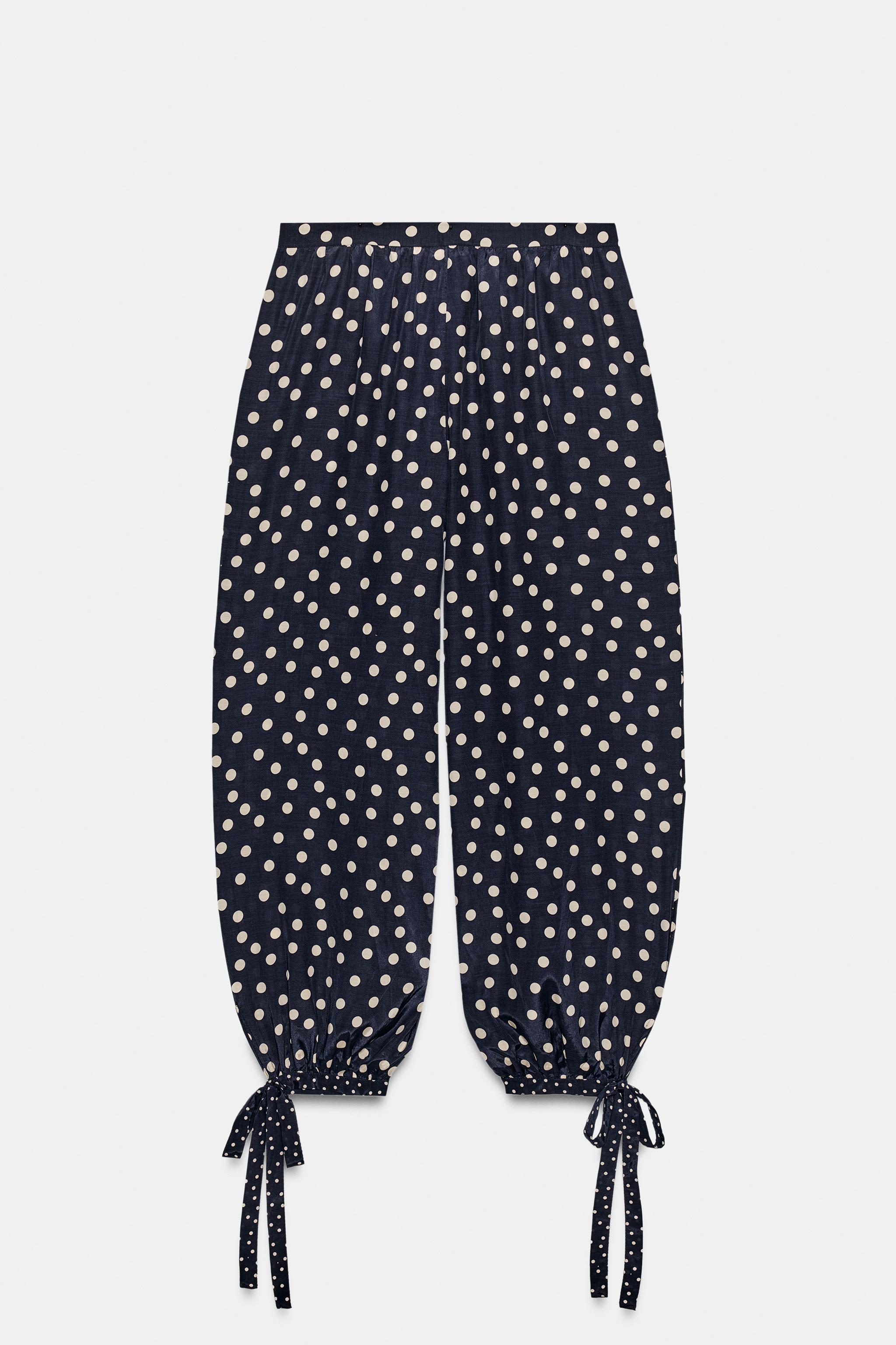 Женские брюки Zara ZW COLLECTION POLKA DOT BALLOON PANTS — фото 3