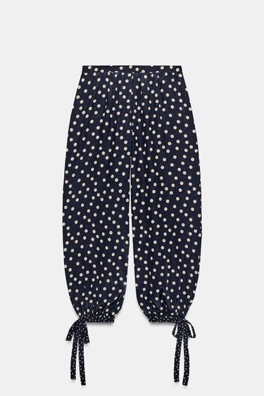 PANTALON BOUFFANT À POIS ZW COLLECTION - Bleu marine de Zara - Image 2