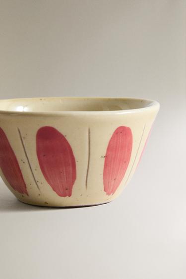 EARTHENWARE MINI BOWL WITH CIRCLES - Red by Zara - Image 3