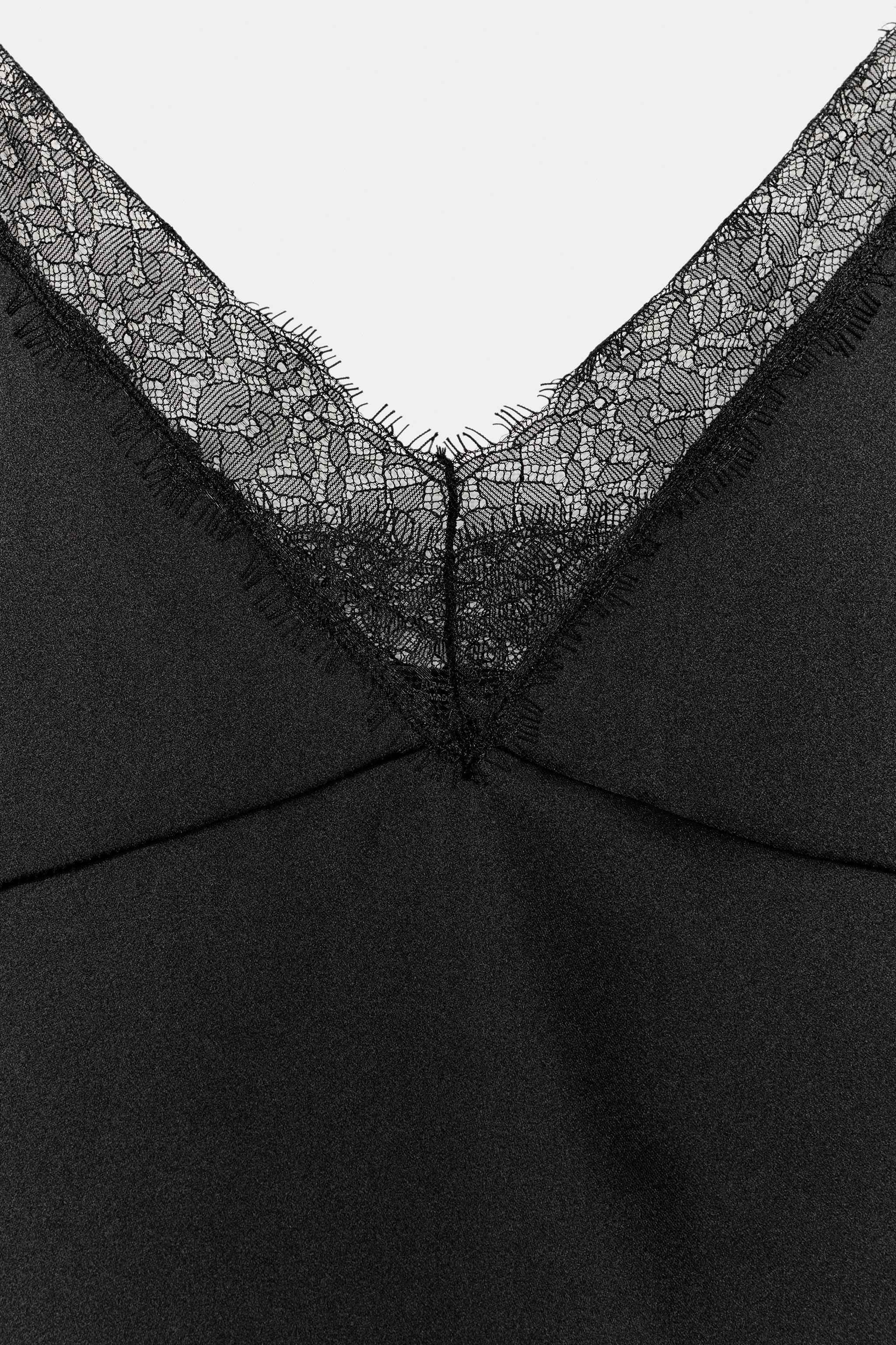 SATIN EFFECT LACE TOP