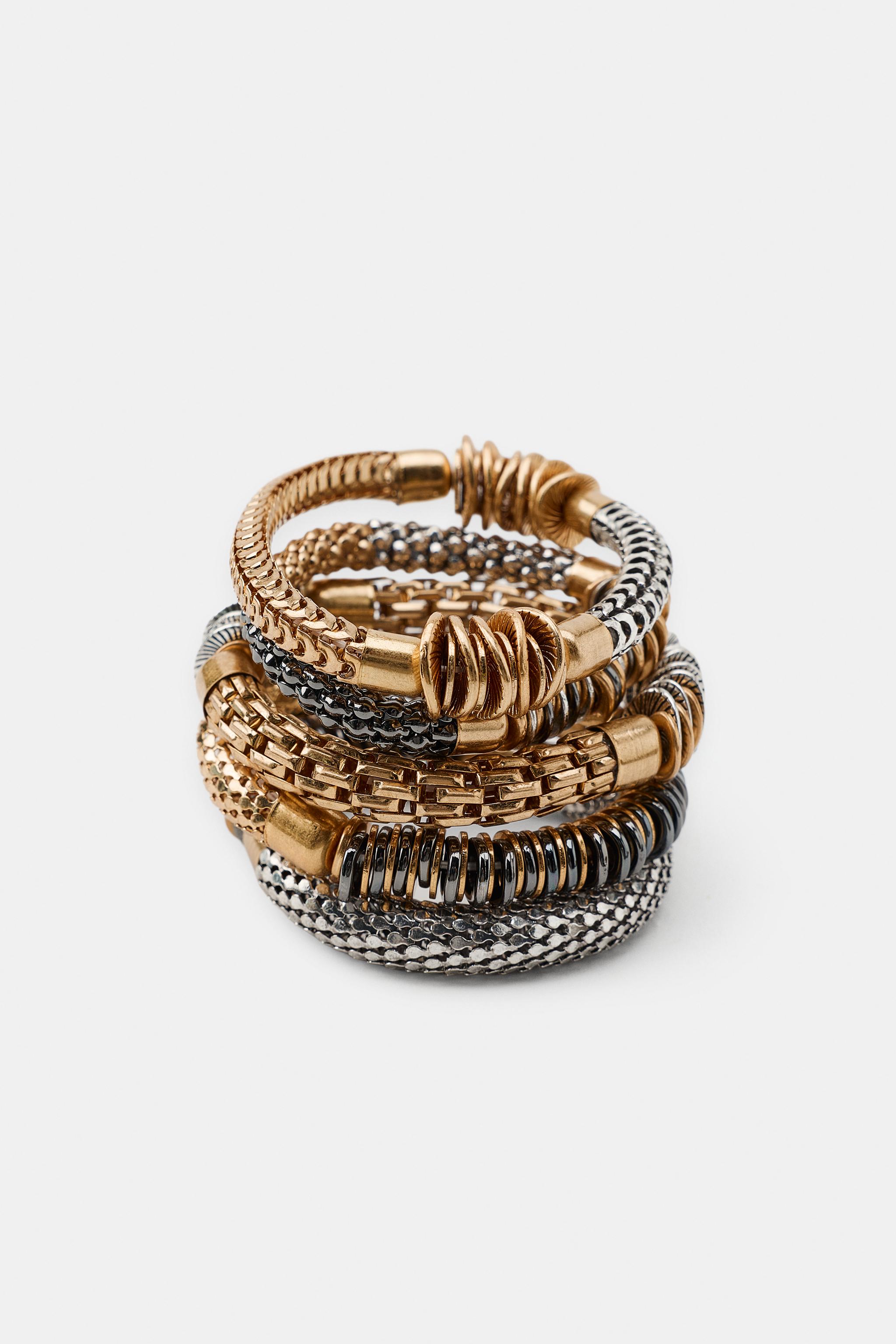 LOT DE 5 BRACELETS ÉLASTIQUES COMBINÉS