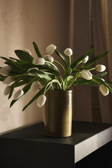 Zaras LÅG CYLINDERFORMAD VAS - Brun