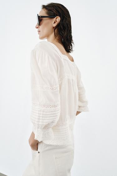 ZW COLLECTION ROMANTIC BLOUSE - Ecru by Zara - Image 2